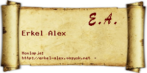 Erkel Alex névjegykártya